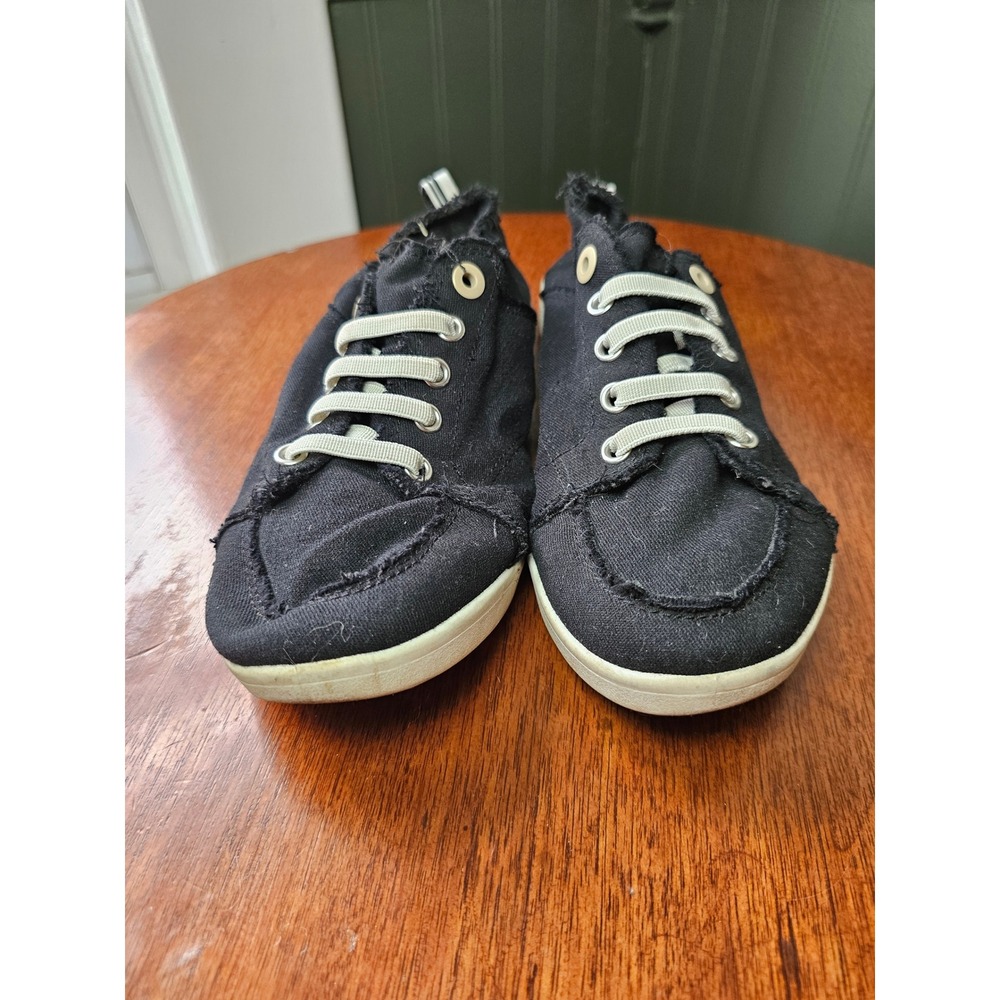 Vionic Beach Pismo Canvas Sneakers Black Frayed Slip On Shoes Womens 8 10011625 - Picture 2 of 7
